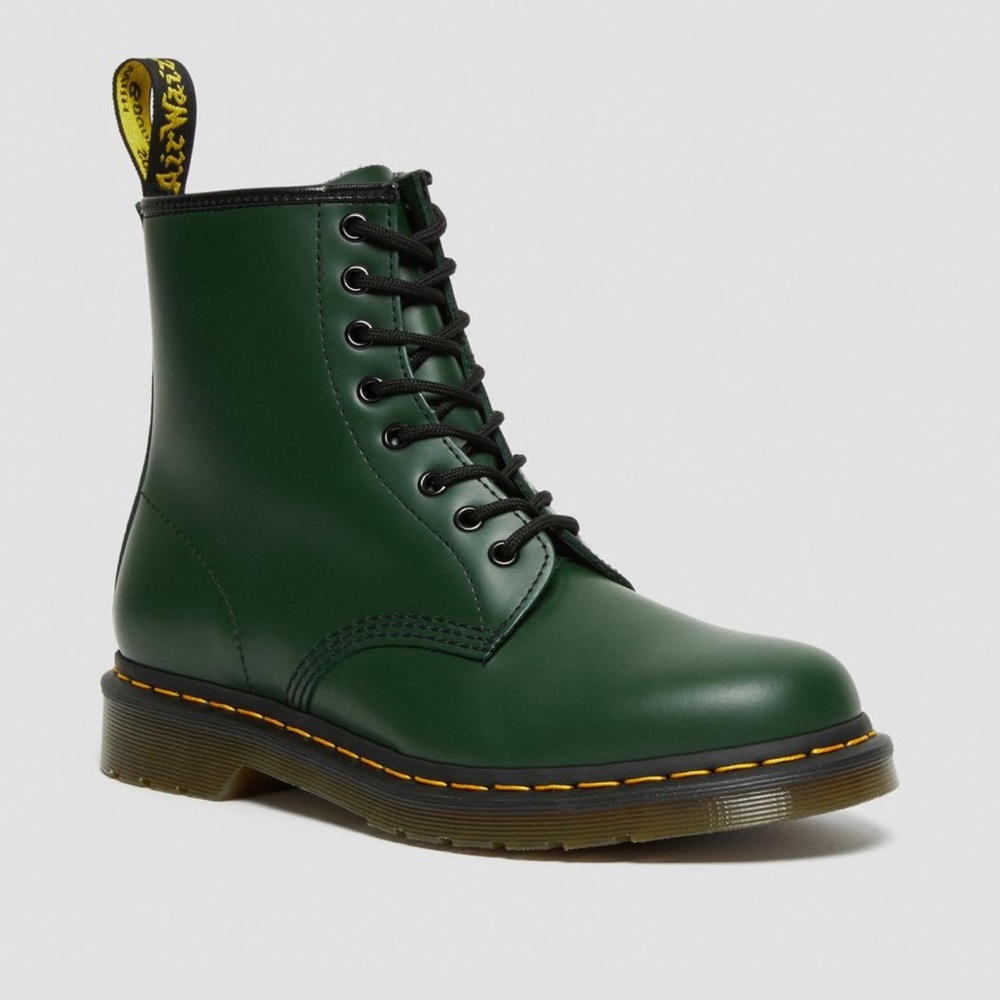 Dr marten 1460 smooth leather lace up boots hunter green